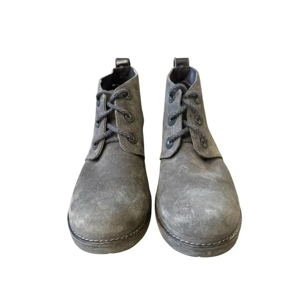 Naot Love Gray Suede Lace Up Ankle Boot Women size 40 US 9